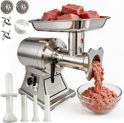 Commercial Meat Grinder Stainless Steel Electric Meat Mincer #12C
