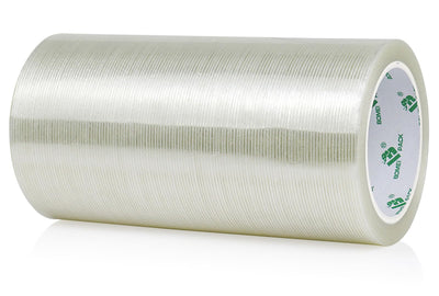 Mono Filament Strapping Tape 5.5mil x 8Inches x 25yds Heavy Duty Transparent Reinforced Fiberglass Tape,Reinforced