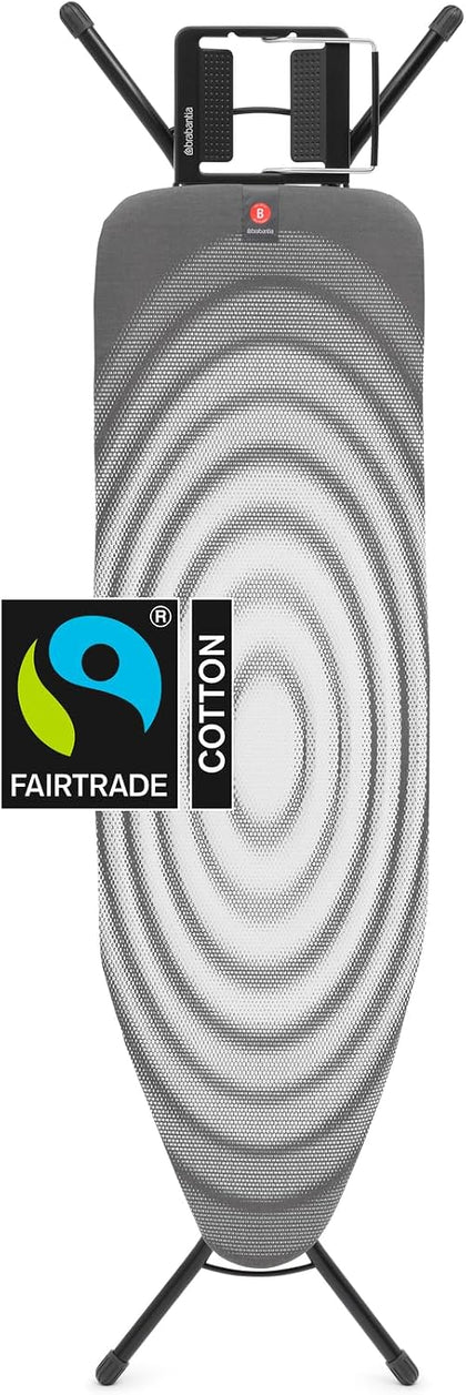 Comfort Ironing Board with Left/Right Adjustable Steam Iron Rest | Medium (Size B) | Fairtrade Titan Oval Cover |