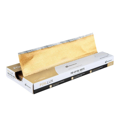 Foil Lux 12 x 10.8 Inch Pop-Up Foil Sheets, 100 Disposable Foil Papers For Food - Orange Peel Embossing, Interfolded