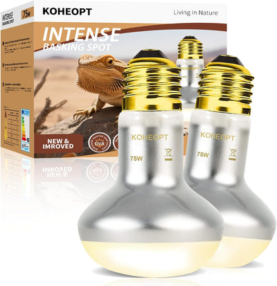 Reptile Heat Lamp 75W,(2 Pack) Heat Emitter UVA Heat Lamp Bulb,Intense Basking Spot Simulated Natural Sunlight