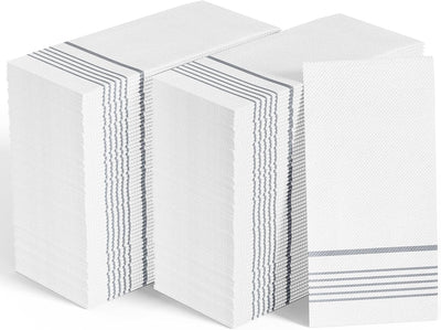 600 Paper Dinner Napkins, 2 Ply Silver Guest Hand Towels for Parties
