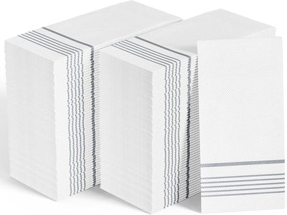 600 Paper Dinner Napkins, 2 Ply Silver Guest Hand Towels for Parties