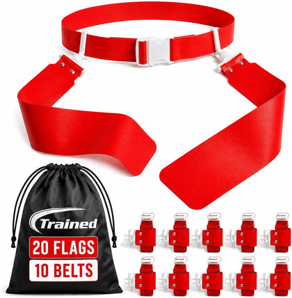 Adjustable Flag Football Belt Set, One Size Fits All | Pop-release flags for fast, fair calls; durable woven material