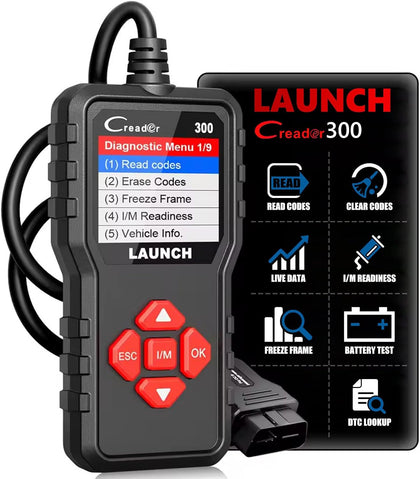 Creader 300 OBD2 Scanner with Full OBD-II Functions Engine Fault Code Reader Diagnostic Scan Tool for All OBDII