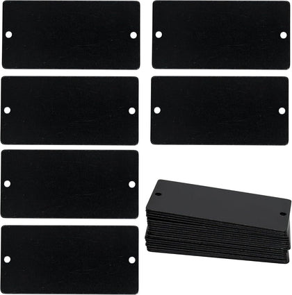 Aluminum Engraving Blanks with 2 Holes 1.5x3 Inch 25 Pack (Black)