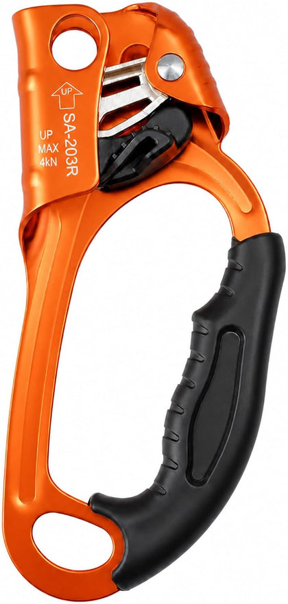 UIAA & CE Certified Climbing Rappelling Equip Hand Ascender Left Right Hand for 8-13mm Rope 4kN