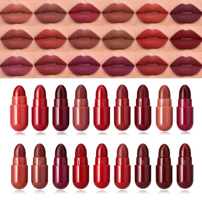 Lipstick Set,Long Lasting Lip Care Nutritious Plumper Lip Balm Moisturizer,Capsule Lipstick Set