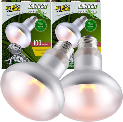 Reptile Heat Bulb Lamp, 2-Pack 100W Daylight Basking Spot, Bearded Dragon/Turtle/Lzard/Gecko Light Bulb, UVA Heat