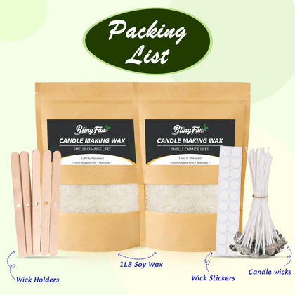Candle Making Kit for Beginners, Soy Wax Candle Making Supplies with Natural Soy Wax, Essential Oils, Color Dye