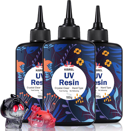UV Resin 300g - Upgraded UV Resin Kit, Hard Type Crystal Clear Ultraviolet Curing UV Epoxy Resin for Craft Jewelry