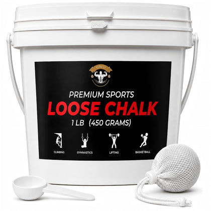 1 lb Gym Chalk Bucket with Chalk Ball, Pure Magnesium Carbonate | Pure Magnesium Carbonate with Loose Chalk and Chalk