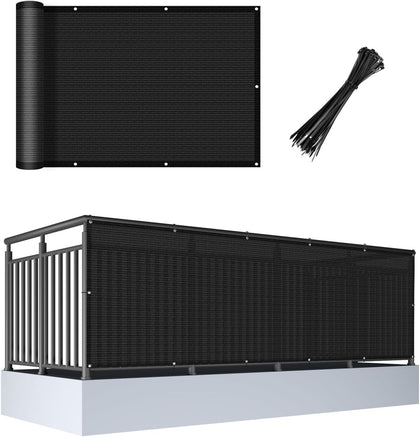 Balcony Privacy Screen Fence UV Protection, 3'x6', Black