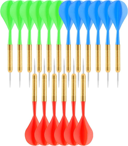 18 Pack Steel Tip Darts, 16 Grams Metal Tip Dart Set, Darts Metal Tip Set, Metal Darts for Dartboard