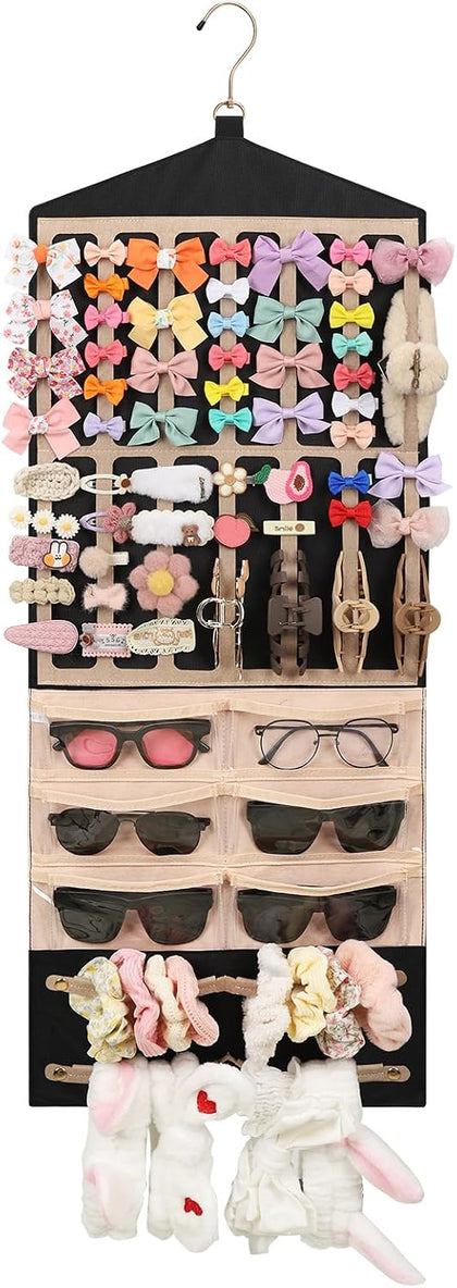 Hanging Claw Clip Organizer for Girls/Women with Hanger Metal Hooks, Claw Clip Organizer, Wall Hanging for Girl Room