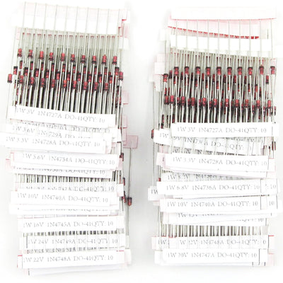 Zener Diodes 1W with 30 Values 600PCS for 1N4756A 1N4728A 1N4730A