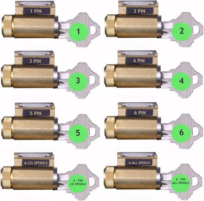 Progressive Practice Lock Assortment Set of 8 Educational Aid (SC Keyway)