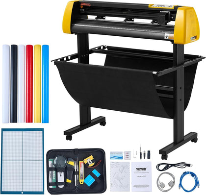 Vinyl Cutter Machine, 34 in / 870 mm Max Paper Feed Cutting Plotter, Automatic Camera Contour Cutting LCD Screen