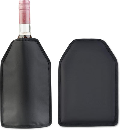 Wine Cooler Sleeve Solid Gel Wine Sleeve, Reusable Bottle Cooler, Black