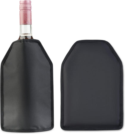 Wine Cooler Sleeve Solid Gel Wine Sleeve, Reusable Bottle Cooler, Black