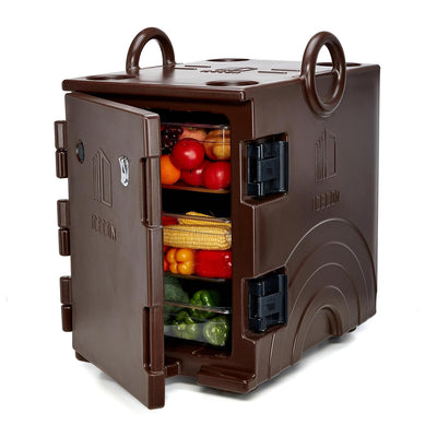 Front Loading Insulated Food Pan Carrier,95 Quart Hot Box for Catering,Hot Box Food Warmer for 6 Full-Size Pans,LLDPE