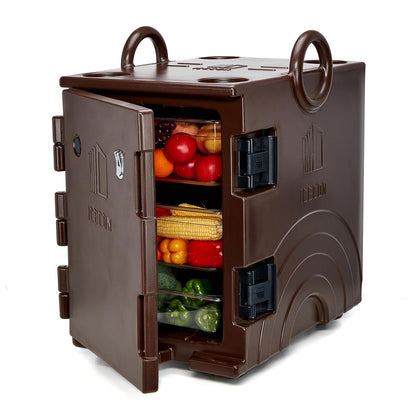 Front Loading Insulated Food Pan Carrier,95 Quart Hot Box for Catering,Hot Box Food Warmer for 6 Full-Size Pans,LLDPE