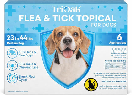 Flea and Tick Prevention for Dogs, 6 Doses Topical Flea Treatment, Helps Control Fleas, Ticks and Lice, for Medium