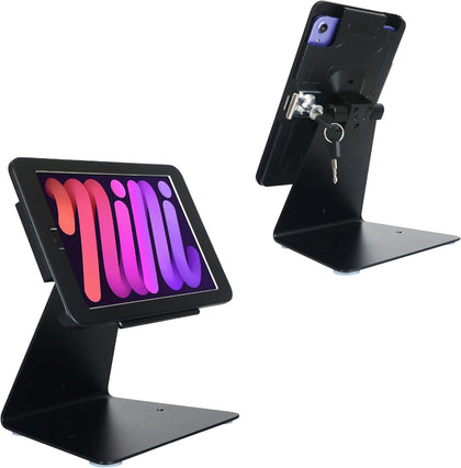 Desktop Anti-Theft Security Kiosk Stand Holder for iPad mini 7 A17 Pro 2024 8.3"/ iPad mini 6 2021 8.3",with Lock &