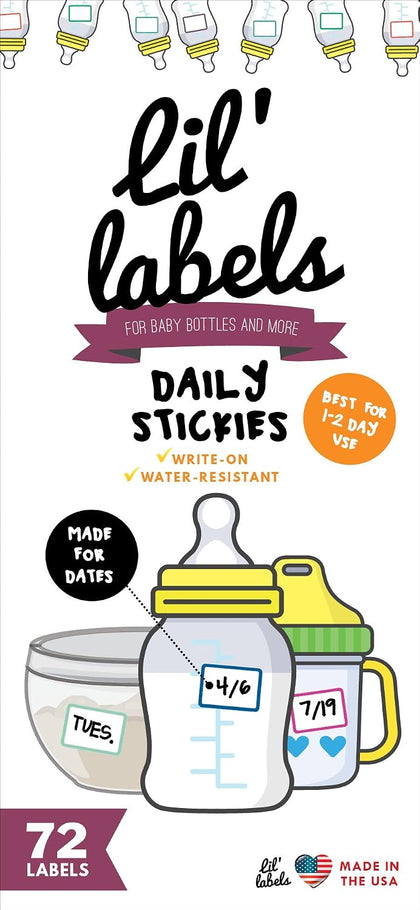 Date Labels, Bottle Labels, Write-On for Daycare, Removable Labels, Food Container Jar Kitchen Labels, Freezer-Safe