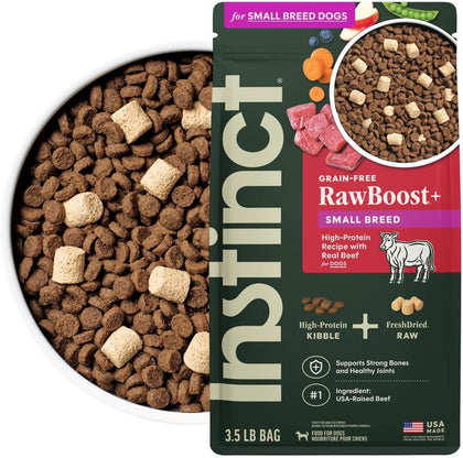 RawBoost Small Breed, Dry Dog Food + Freeze Dried, Beef, 3.5 lb.