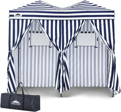 Outdoor Pop Up Changing Room 8x4 ft, 2-Room Portable Privacy Shelter for Beach, Pool, Photoshoots or Dressing Room