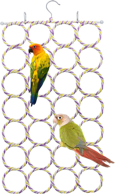 Bird Rope Climbing Ladder Parrot Hanging Swing Perch for Parakeets Cockatiels Conures Lovebirds Rats (Random Color)