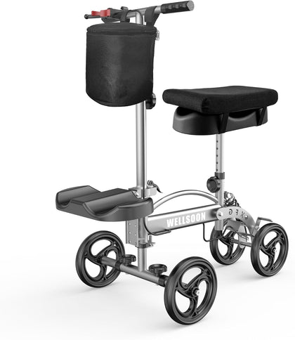 Knee Scooter with Cushion Foldable Knee Scooter for Adults for Foot Surgery with Bag Steerable Knee Walker with