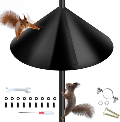 Squirrel Baffle for Bird Feeders Pole - 16 Inch Wide Cone Guard, Heavy Duty Chew Proof Baffle for Pole Mounted