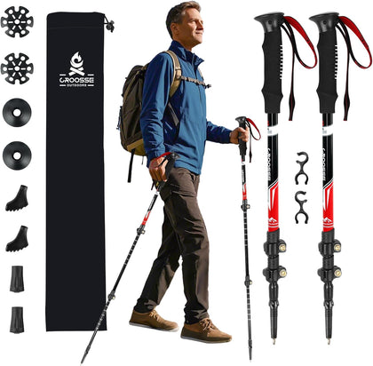 Hiking Poles, Trekking Poles for Hiking, Lightweight Aluminum Adjustable | 2 Pack, Telescoping, Retractable, Hiking