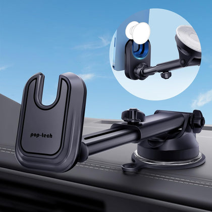 Car Phone Mount for Pop Socket: Suction Cup Cell Phone Holders for Automobile Dashboard Windshield Window - Dash