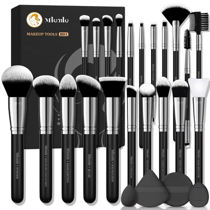 Makeup Brushes Set, Mlemle Professional 25 Pcs Makeup Kit, Include Foundation Powder Blush Concealers Eye shadows 21