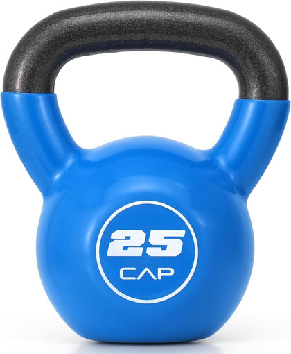 Vinyl Coated Cast Iron Kettlebell, 10-50 LB Home Gym Weight