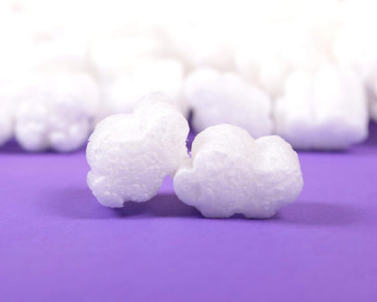 FunPak Plant Based Biodegradable Packing Peanuts 1.5 cu ft Bag Compostable (White Puffy Clouds)