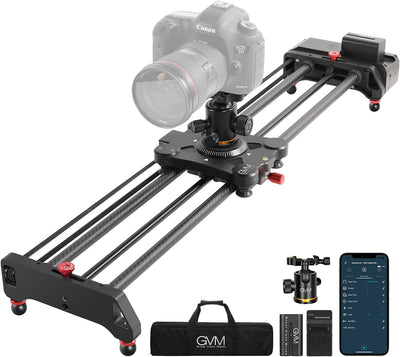 GVM Motorized Camera Slider,31" Wireless Carbon Fiber Dolly Rail Camera Slider with APP Control, Motorized Time Lapse