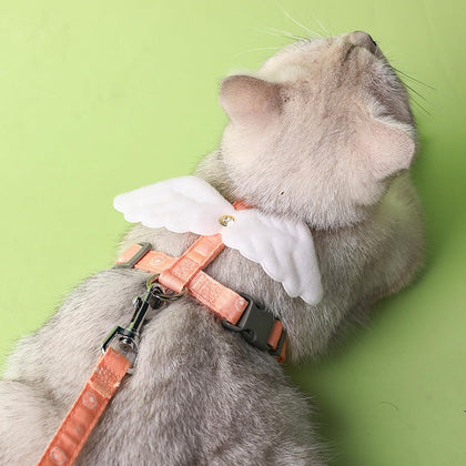 Cat Harness and Leash Set for Outdoor Travel Walking Escape Proof Soft Safe Adjustable Kitten Puppy Small Strap Cute