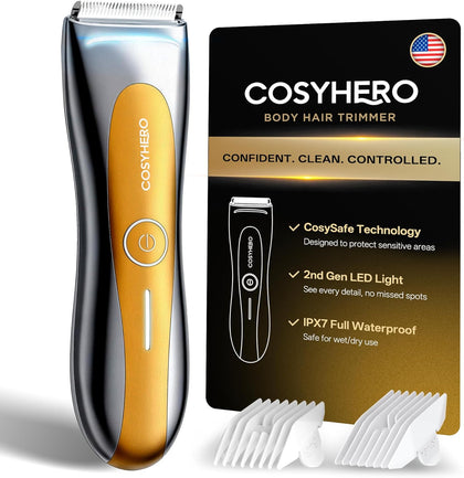 Manscape Groin & Body Hair Trimmer for Men, Electric Ball Shaver & Pubic Grooming Kit, LED Light, IPX7 Waterproof