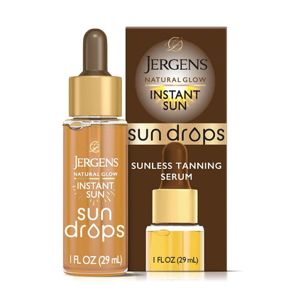 Natural Glow Tanning Drops, Sunless Self Tanner, Oil Free, 1 fl oz | Sunless Tanning Drops for Face and Body
