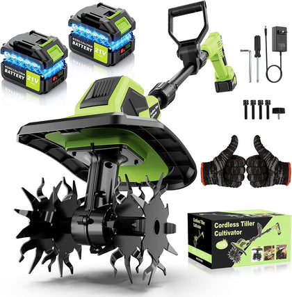 6000mAh Cordlees Tiller Cultivator for Gardening