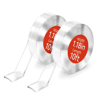 Double Sided Tape Heavy Duty, 1.18" x 120"(10ft), Removable Washable Nano Tape, Residue-Free, Multipurpose Reusable
