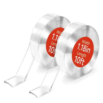 Double Sided Tape Heavy Duty, 1.18" x 120"(10ft), Removable Washable Nano Tape, Residue-Free, Multipurpose Reusable
