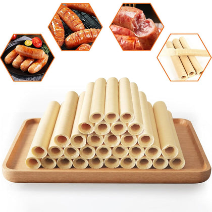 Collagen Sausage Casing,HALAL Edible Drying Sausage Casings 19mm for Hot Dog,Breakfast Sausage, Bratwurst,Chorizo and