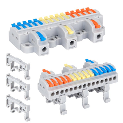 4PCS DIN Rail Terminal Blocks 28-12AWG 600V 32A