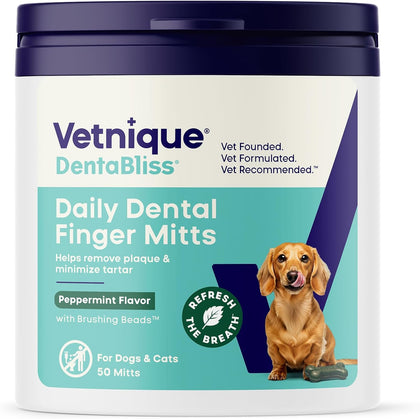 Dentabliss Cat & Dog Dental Wipes, Toothbrush Alternative Mitt