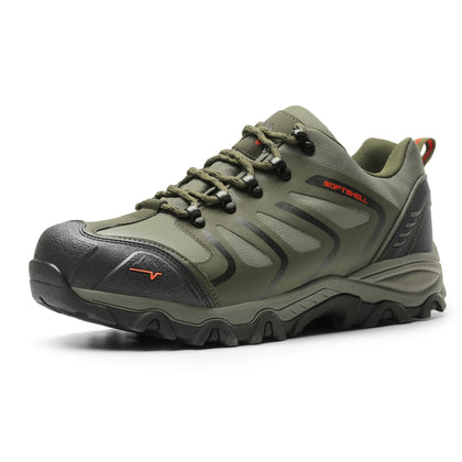 Men's Low Top Waterproof Hiking Shoes,Army/Green/Black,12